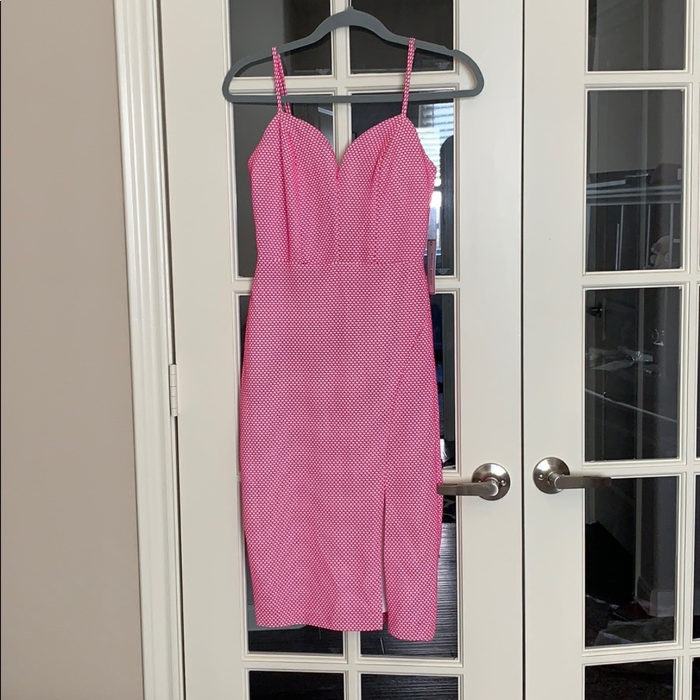 Mid pink print dress